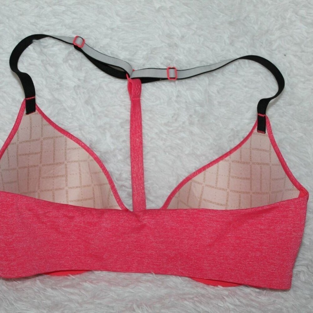 ✨2/$20 Victoria's Secret Racerback Semi Demi Bra Pink Spacedye Size 32D HW8122 - Picture 3 of 6
